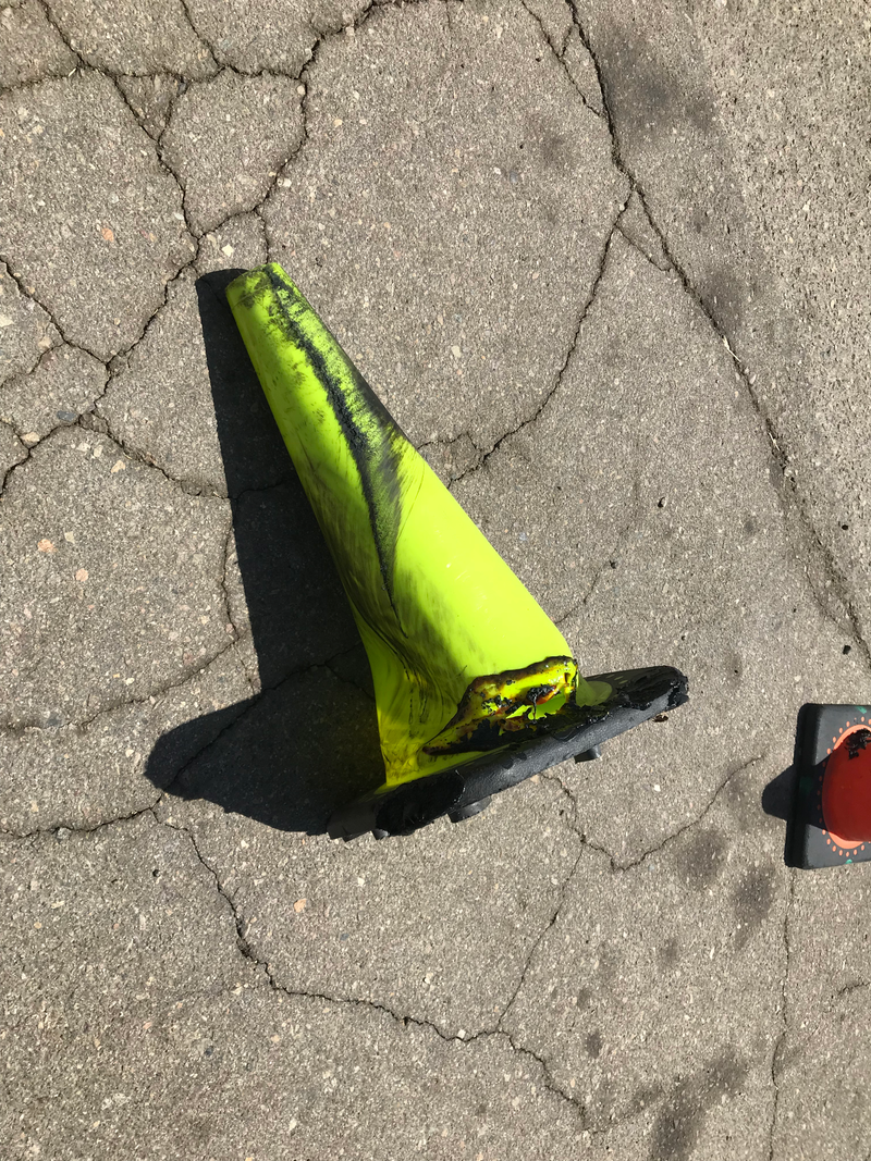 Illustration for article titled Casualty from Autocross this Weekend (warning: graphic cone-carnage within)